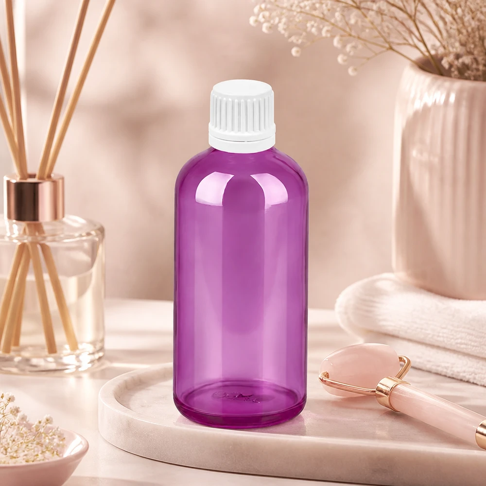 100ml Tropfflasche 0.7mm weiss Originalität Schraubverschlusserschluss PurpleLine UT18/100 Premium 100ml PurpleLine Tropfflasche mit UT18/100 Standard für pharmazeutische Anwendungen