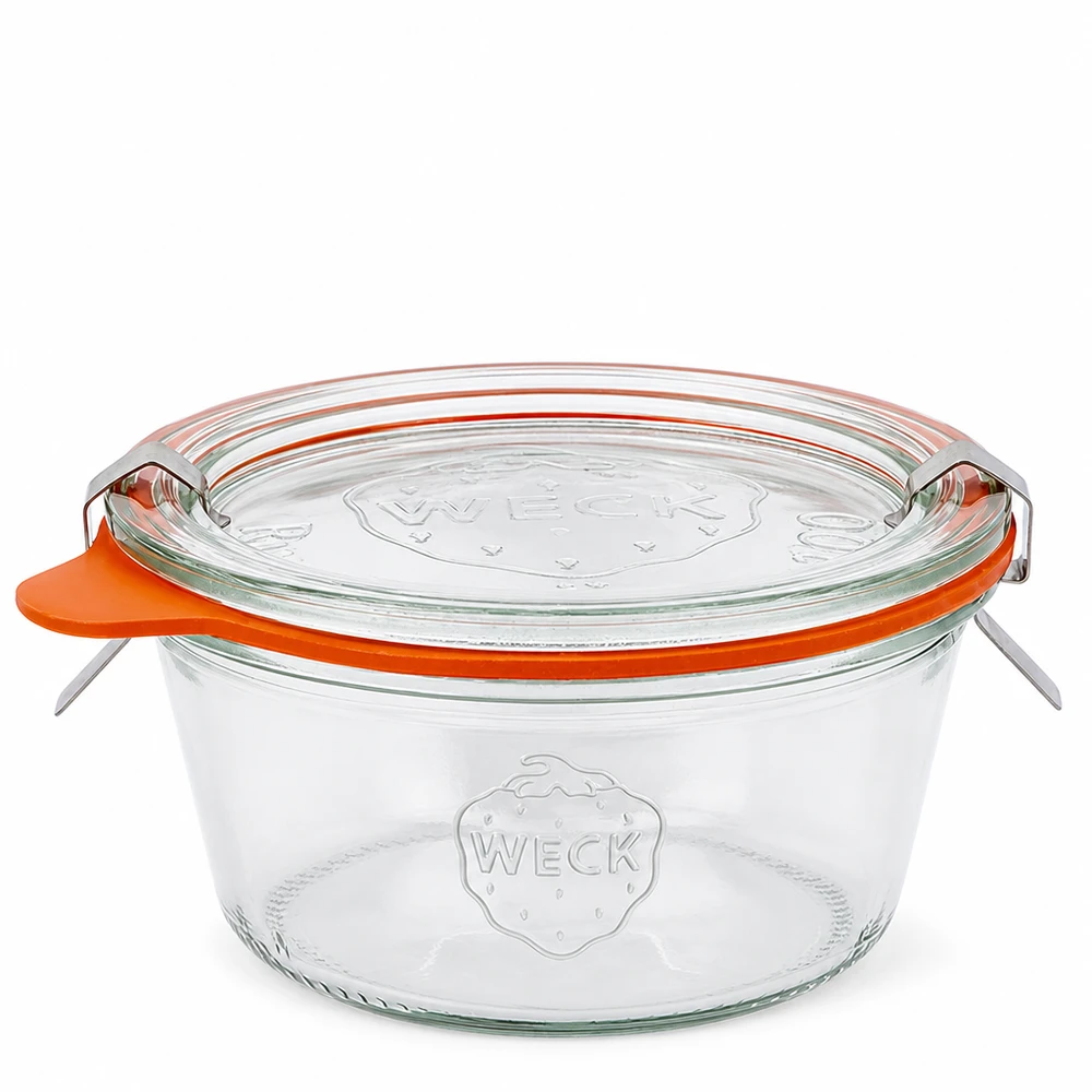 Bicchieri da 290 ml bassi completi WECK RR100 WECK tumbler 290ml RR100 basso con coperchio in vetro e anello in gomma Vaso per conserve
