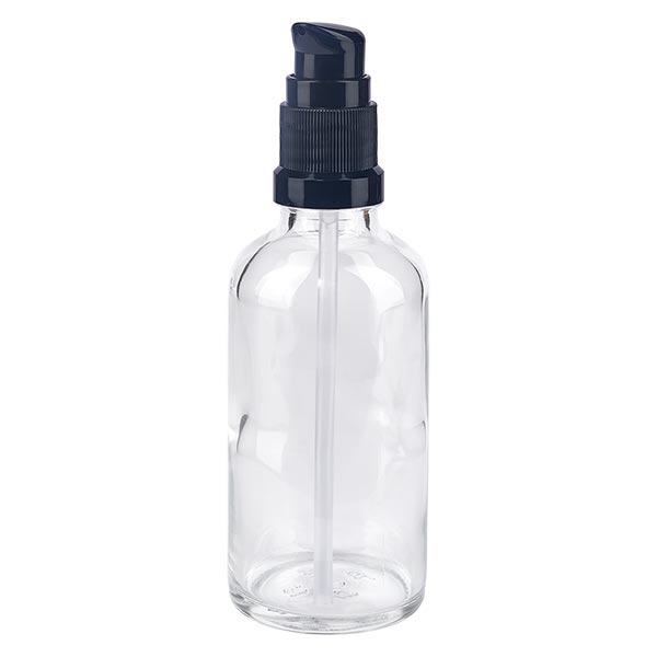 Flacone a pompa trasparente da 50ml STD nero ApoGlas Flacone a pompa trasparente da 50ml STD nero ApoGlas