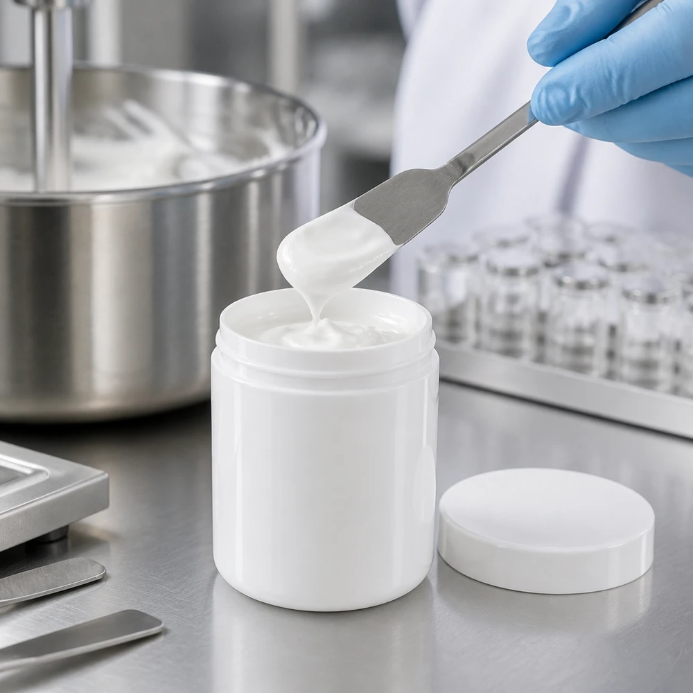 Pot blanc de 300 g avec couvercle à vis, adapté aux pommades, crèmes et produits cosmétiques