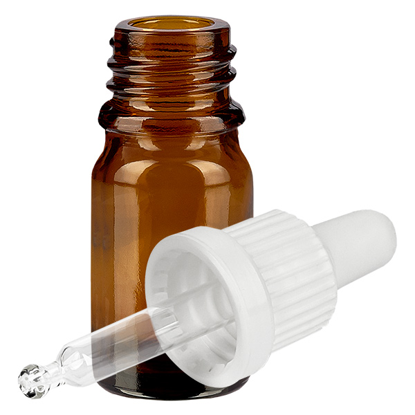 5ml Pipettenflasche weiß Originalitätsverschluss BrownLine UT18/5