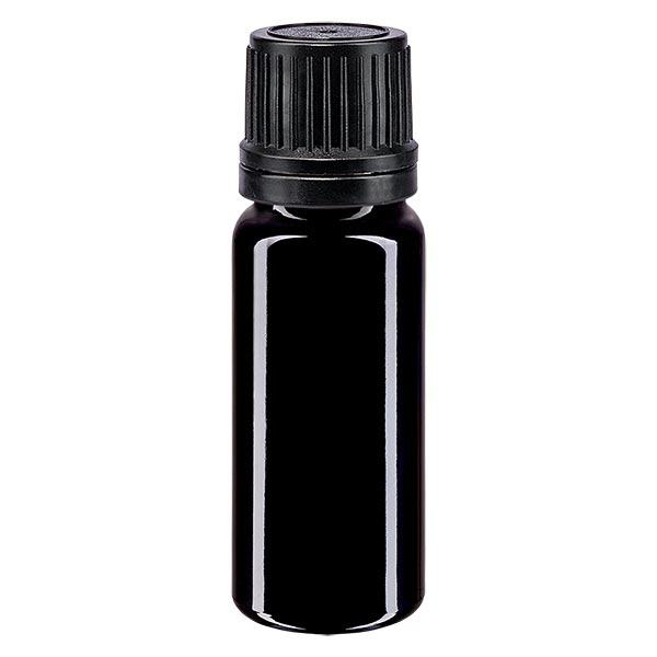 Apothekenflasche violett 10ml Tropfverschluss Giessring 1mm schwarz Originalitätsverschluss