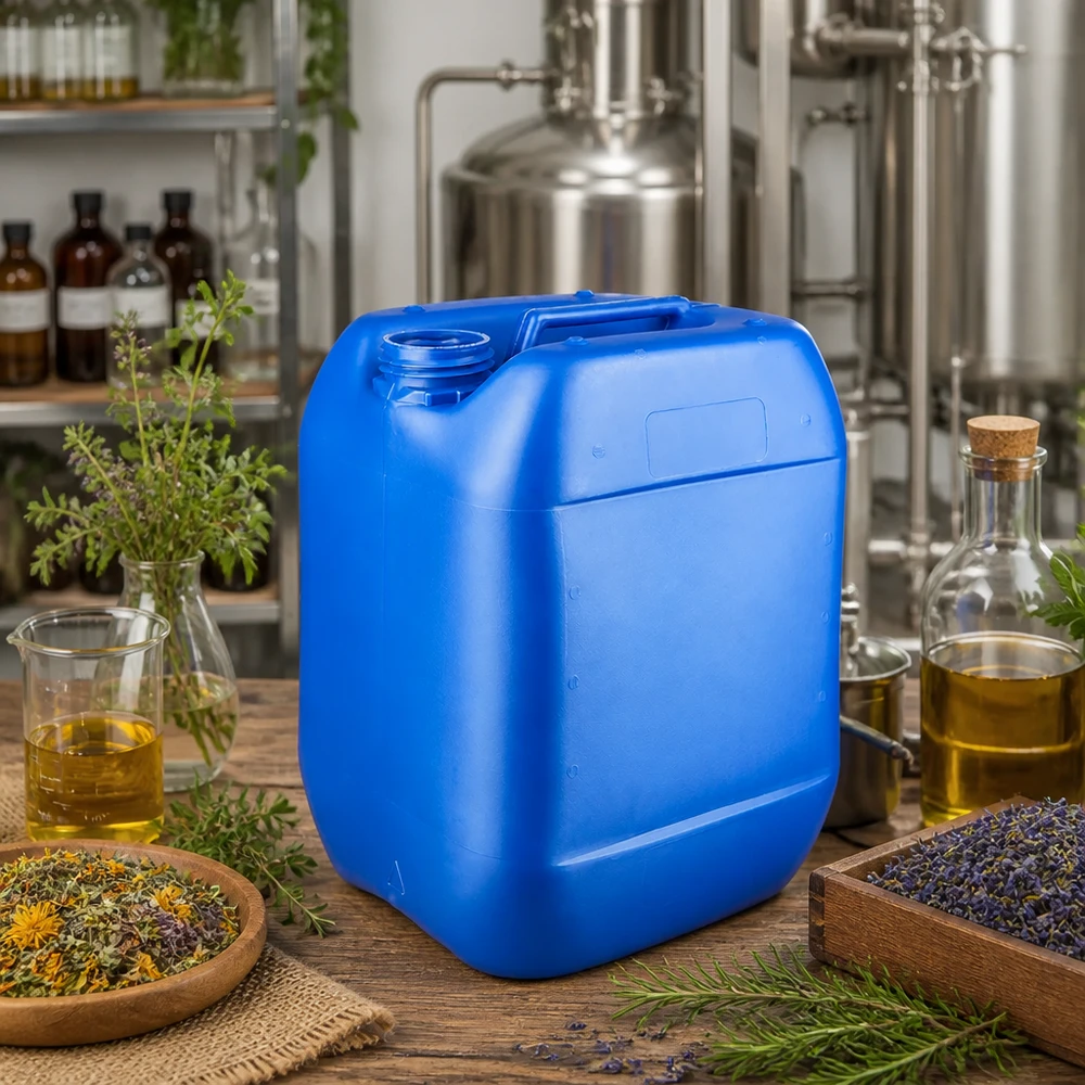 Kanister 10 Liter blau ohne Verschluss Blauer HDPE Kanister 10 Liter ohne Verschluss für Naturkosmetik Kräuteröle und Extrakte
