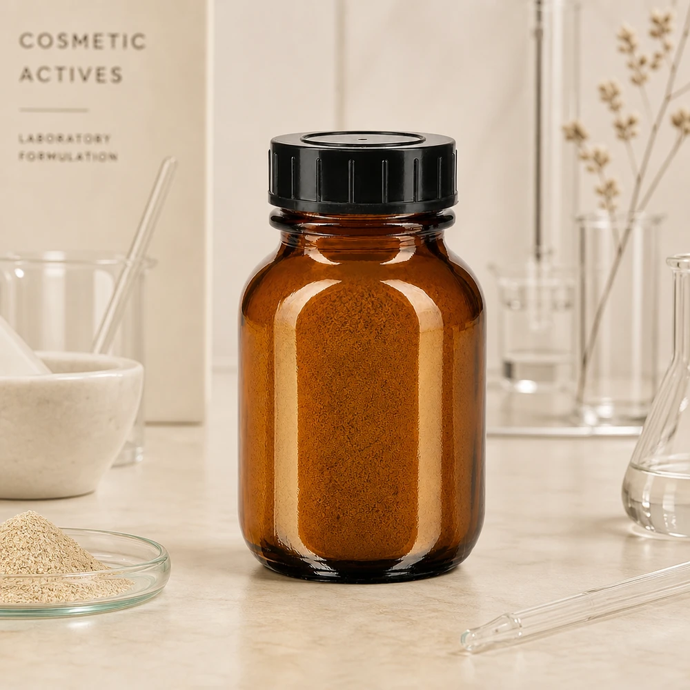 Flacone per farmacia da 50 ml di alta qualità in vetro ambrato con protezione UV per formulazioni cosmetiche