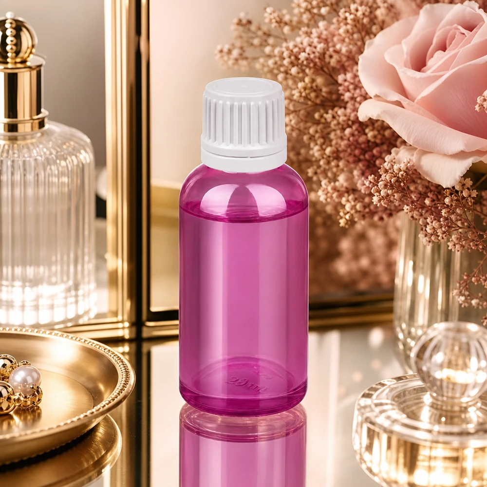 30ml Flasche 11mm Schraubverschluss weiss Originalität Schraubverschlusserschluss PurpleLine UT18/30 30ml PurpleLine Flasche mit weißem Deckel schützt lichtempfindliche Inhaltsstoffe optimal