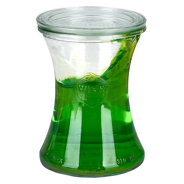 Set di 12 vasetti Weck da 370 ml con 12 coperchi di vetro Set di 12 vasetti Weck da 370 ml con 12 coperchi di vetro