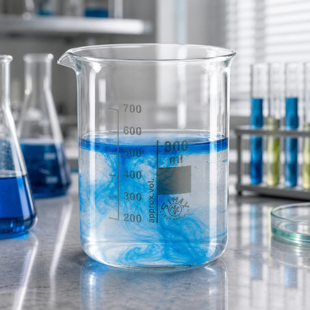 Bicchiere 800ml in vetro borosilicato, forma bassa Bicchiere in vetro borosilicato da 800 ml di forma bassa con struttura stabile per lavori di laboratorio professionali