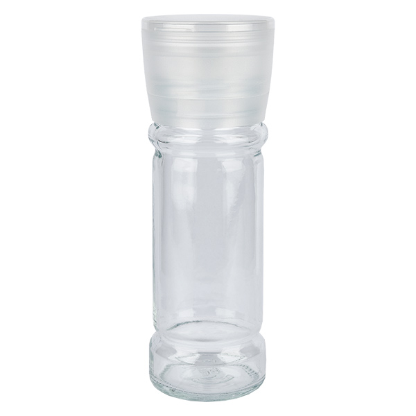 Barattolo per sale/spezie da 100 ml con macinino (a grana grossa), bianco Barattolo per sale/spezie da 100 ml con macinino (a grana grossa), bianco
