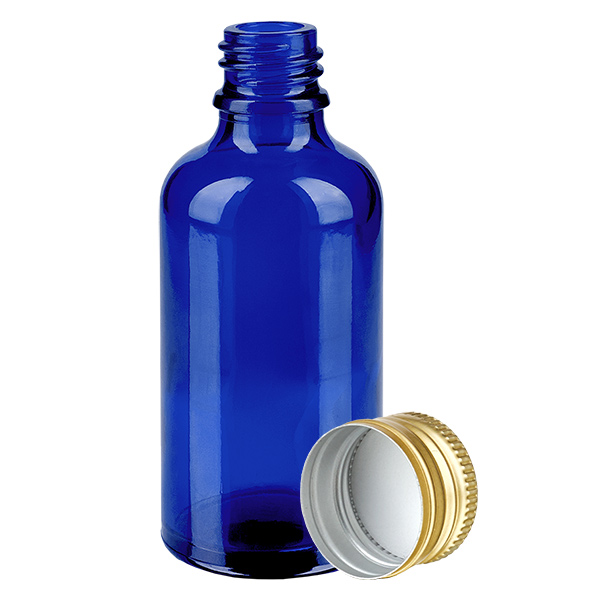50ml Flasche 11mm Schraubverschluss Alu-Gold Standard BlueLine UT18/50