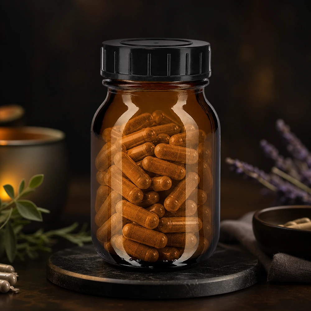 Flacon à col large 75ml en verre brun avec bouchon vissé Flacon de pharmacie 75ml en verre brun anti-UV avec bouchon noir étanche à l'air