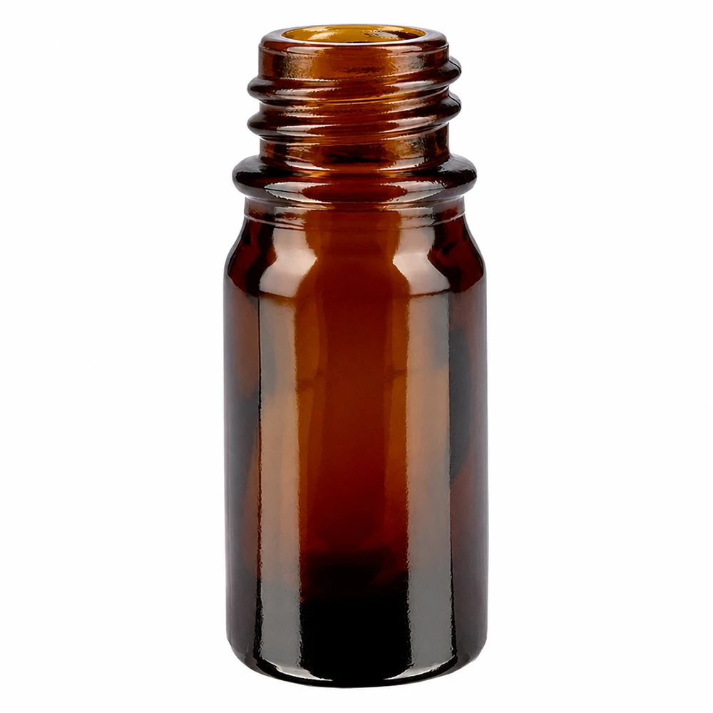 Flacone farmaceutico marrone da 5 ml ApoGlas Flacone da farmacia ApoGlas marrone da 5 ml in vetro con filettatura a vite per oli essenziali e farmaci