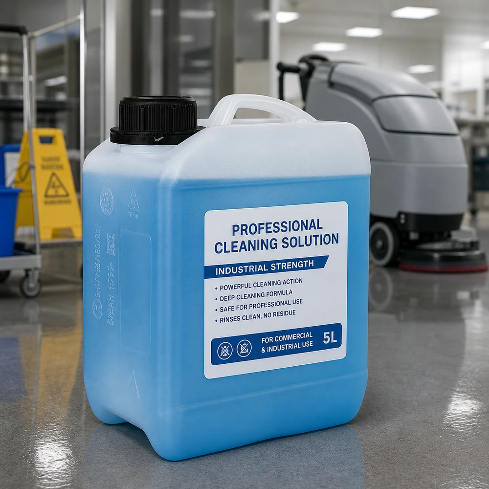Kanister 2.5 Liter mit Schraubverschluss Originalitätsverschluss Kanister 2,5 Liter transluzent blau befüllt mit Reinigungslösung und Schraubverschluss