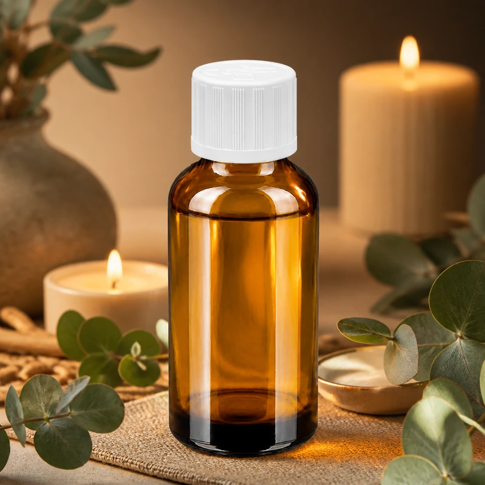 Bottiglia da 30ml 11mm SV w. STD KiSi BrownLine UT18/30 Flacone compatto in vetro ambrato da 30 ml con filettatura standard per cosmetica e naturopatia