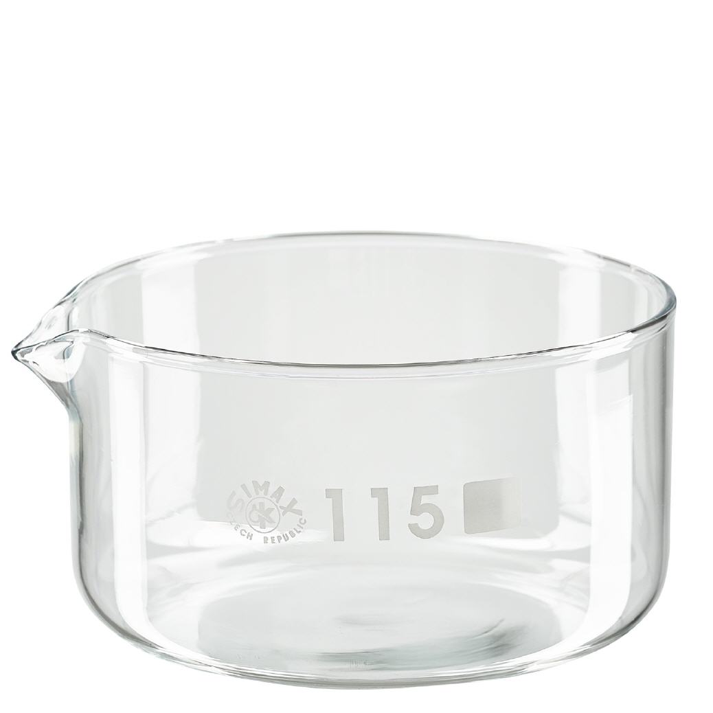 Piatto per cristallizzazione da 500ml con beccuccio Bo.. ø115mm Piatto per cristallizzazione da 500ml con beccuccio Bo.. ø115mm