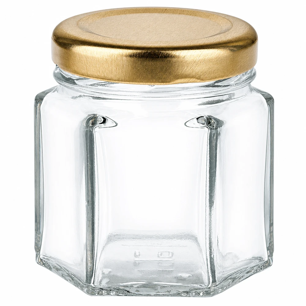 Vaso hexa da 47 ml con coperchio BasicSeal oro UNiTWIST