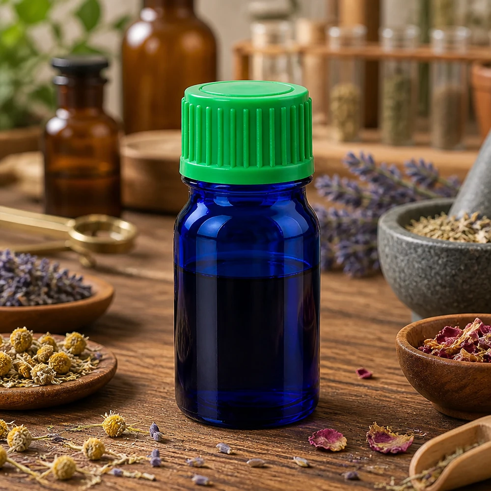 Pratico flacone contagocce da 5 ml con filettatura standard UT18/5 per la conservazione sicura dei liquidi.