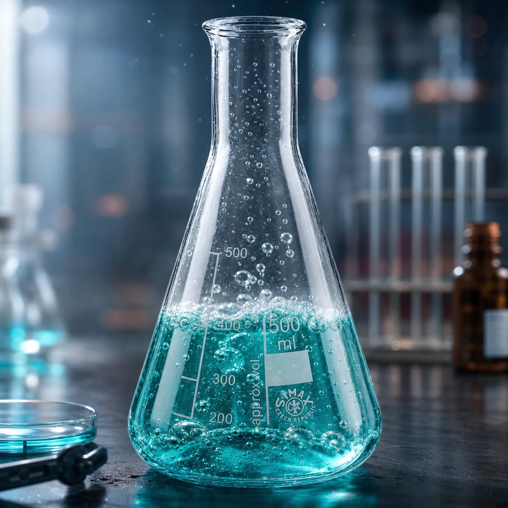 Erlenmeyer 500ml col large, verre borosilicate Erlenmeyer 500ml verre de laboratoire transparent avec échelle de volume pour les expériences scientifiques