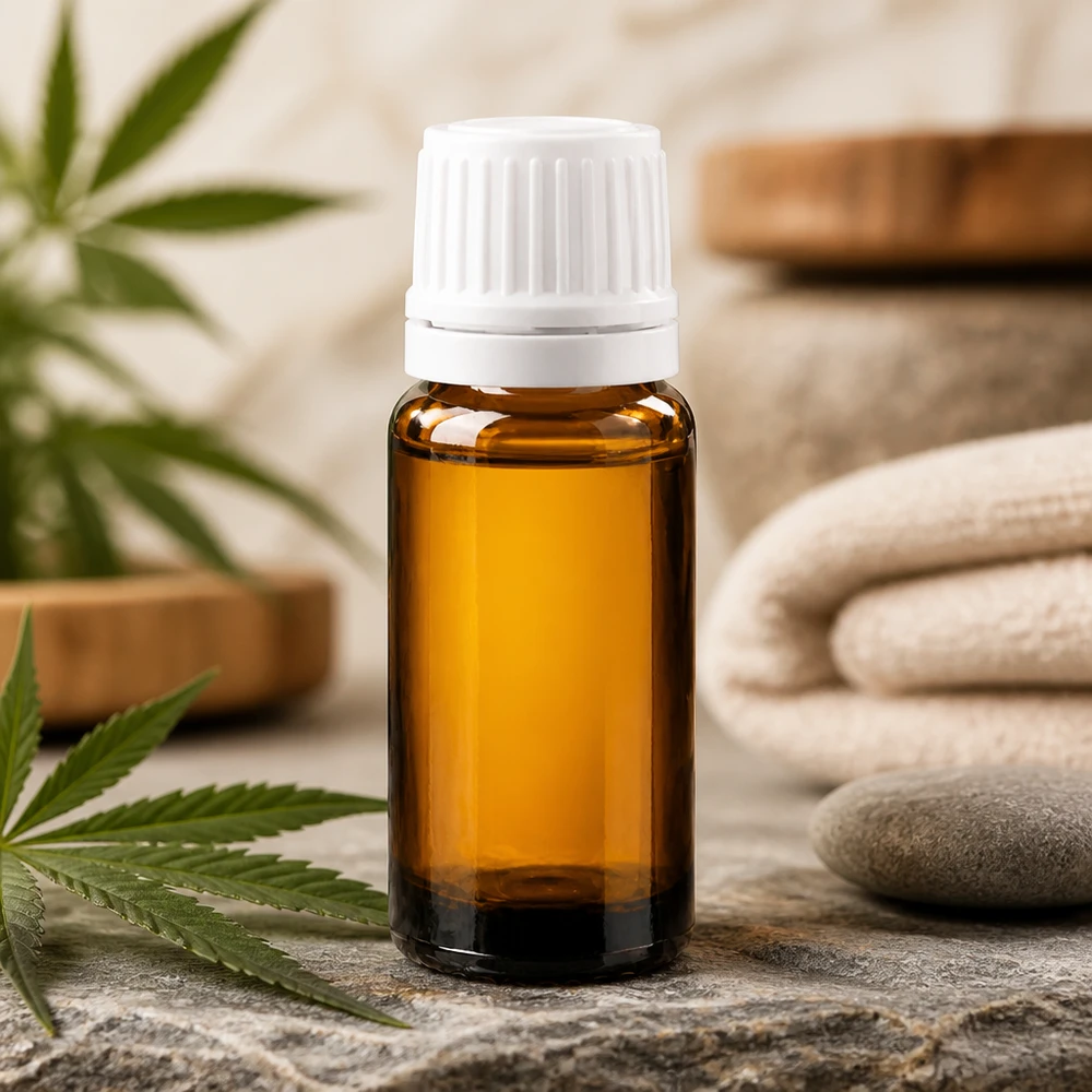 Flacone contagocce marrone da 10ml OV bianco/0,7mm ApoGlas Flacone marrone da 10 ml con protezione dai raggi UV e tappo OV bianco, ideale per l'olio di CBD e i cosmetici naturali