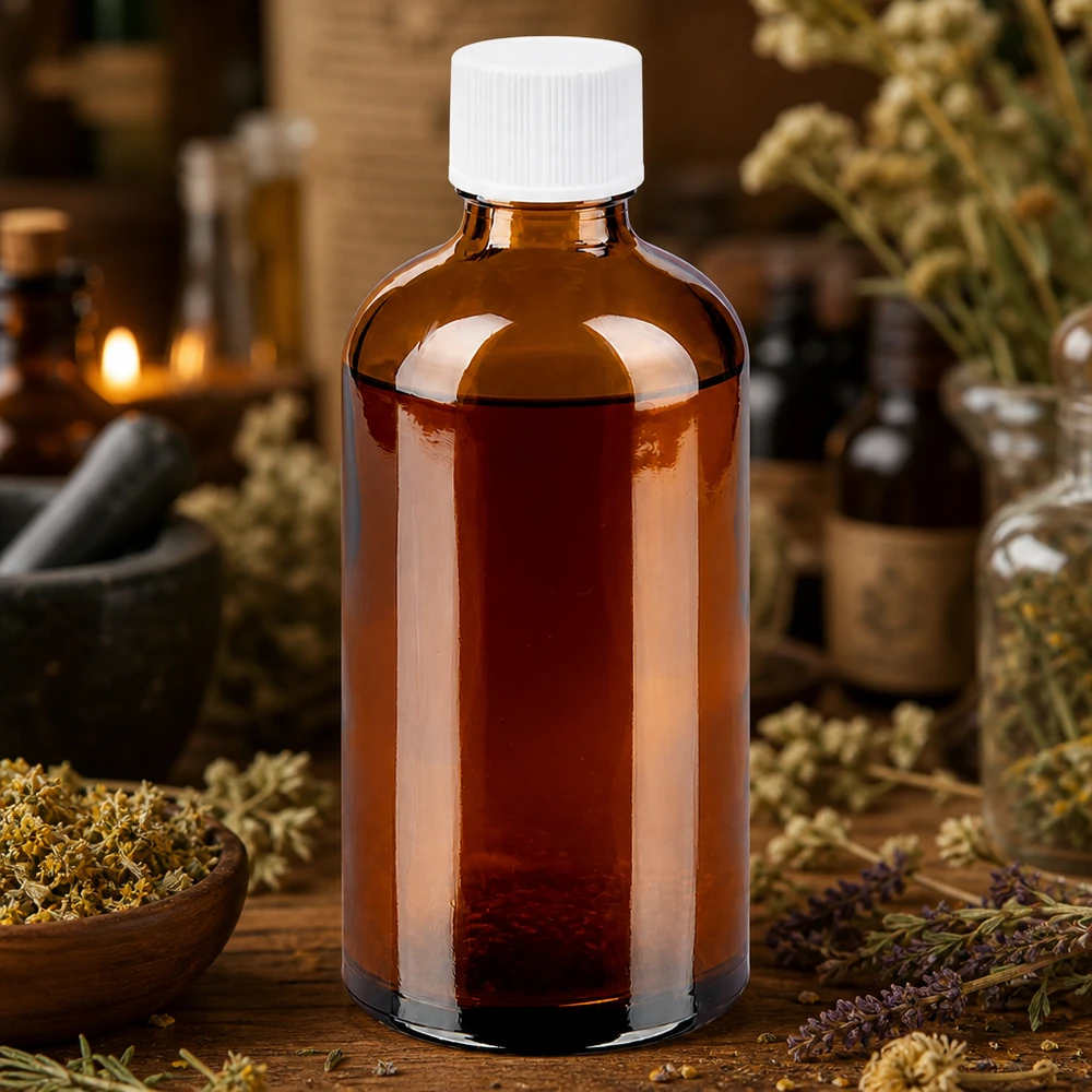 Bottiglia da 100ml 11mm SV bianco STD BrownLine UT18/100 Bottiglia in vetro marrone da 100 ml con filettatura standard per la conservazione sicura dei liquidi