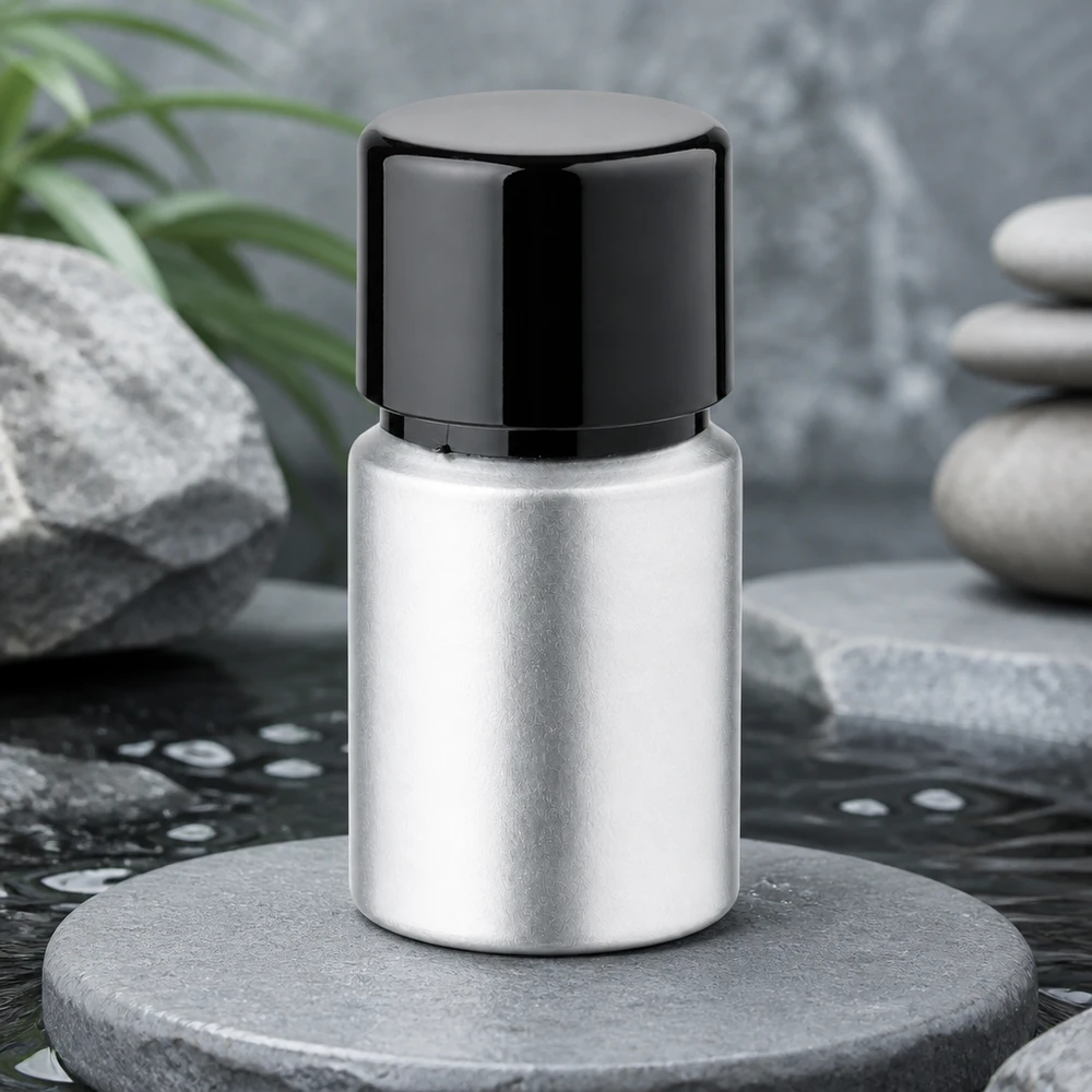 10ml gebeizte Aluflasche mit Schraubkappe Handliche 10ml Aluminiumflasche - gebeizte Oberfläche verhindert Fingerabdrücke bei häufiger Nutzung