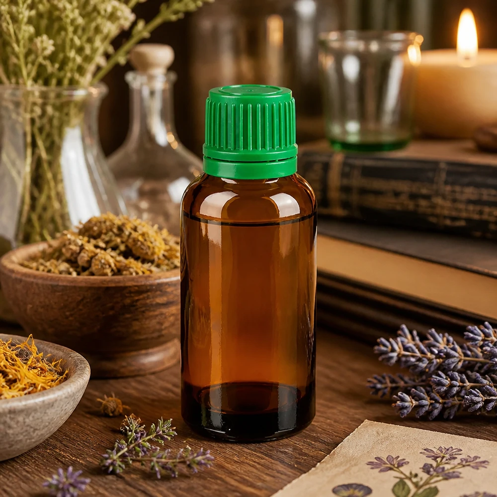Flacone contagocce ergonomico da 30 ml con tappo verde antiscivolo per una facile manipolazione