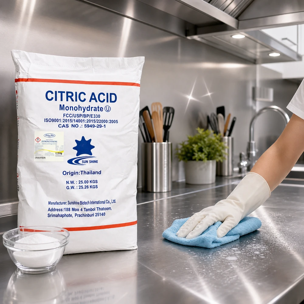 Pulizia professionale della cucina con 25 kg di acido citrico E330 - disincrostante naturale per la ristorazione