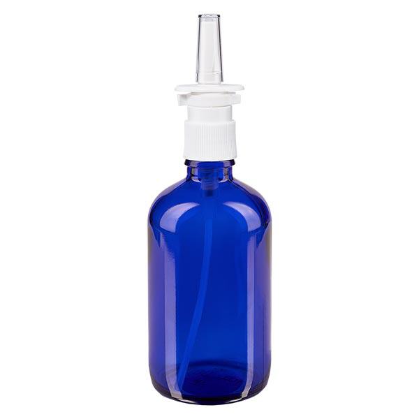 Apothekenflasche blau 100ml Nasenzerstäuber weiß Standard
