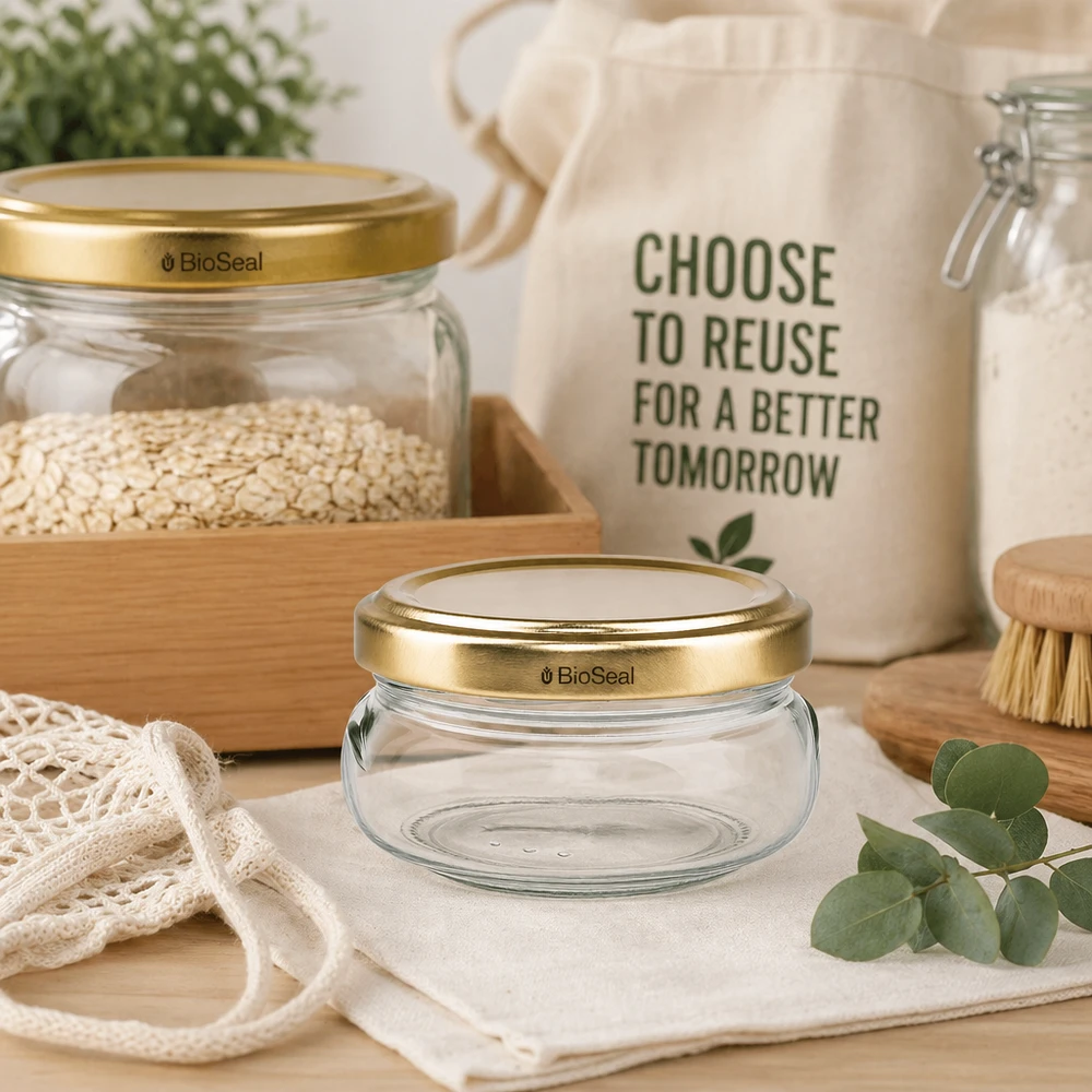 120ml Terrinenglas mit BioSeal Deckel gold UNiTWIST 120ml Terrinenglas mit BioSeal Deckel gold UNiTWIST