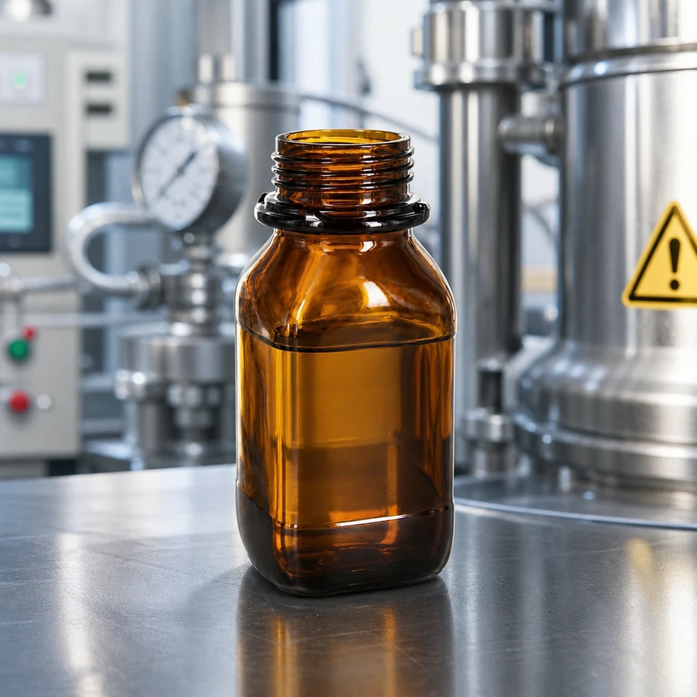 Bottiglia per prodotti chimici da 250 ml in vetro borosilicato ambrato per applicazioni professionali in laboratorio