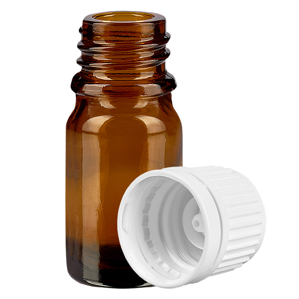 5ml Flasche 11mm Schraubverschluss weiß Originalitätsverschluss BrownLine UT18/5