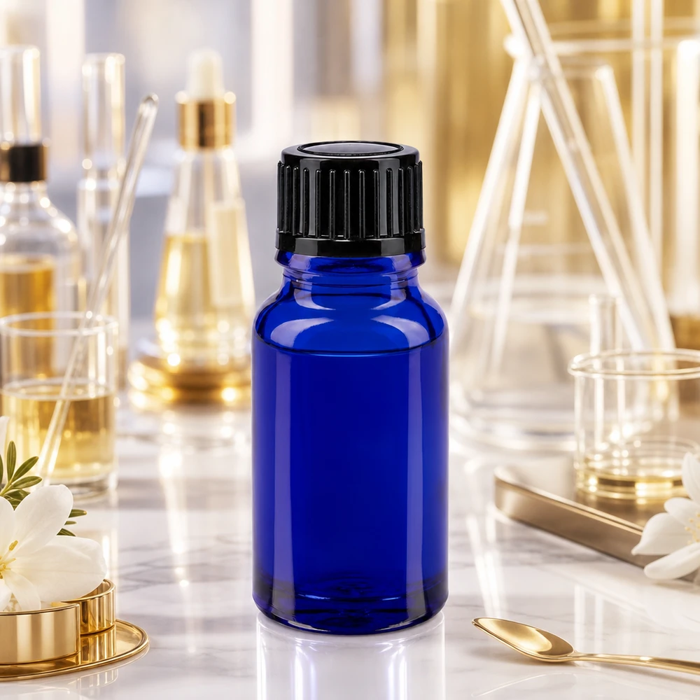 Hochwertige blaue Glasflasche 10ml mit Präzisionstropfer für Kosmetik und Pharmazie