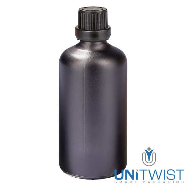 Flacone contagocce da 100 ml 2 mm OV Nero UT18/100 Flacone contagocce da 100 ml 2 mm OV Nero UT18/100
