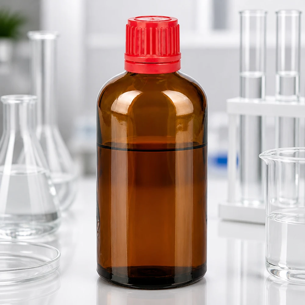 Flacone dosatore preciso da 100 ml in vetro ambrato con collo stretto da 11 mm per l'erogazione goccia a goccia