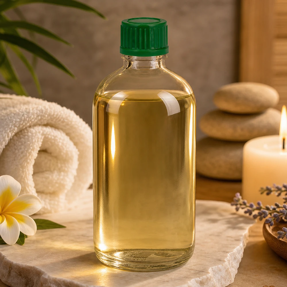 Olio da massaggio in flacone di vetro ClearLine da 100 ml UT18/100 con tappo di sicurezza per bambini verde da 11 mm SV