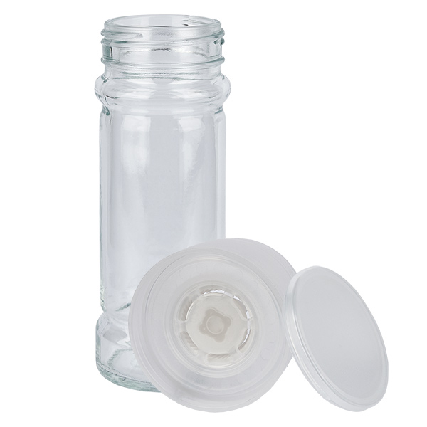 Barattolo per sale/spezie da 100 ml con macinino (a grana grossa), bianco Barattolo per sale/spezie da 100 ml con macinino (a grana grossa), bianco