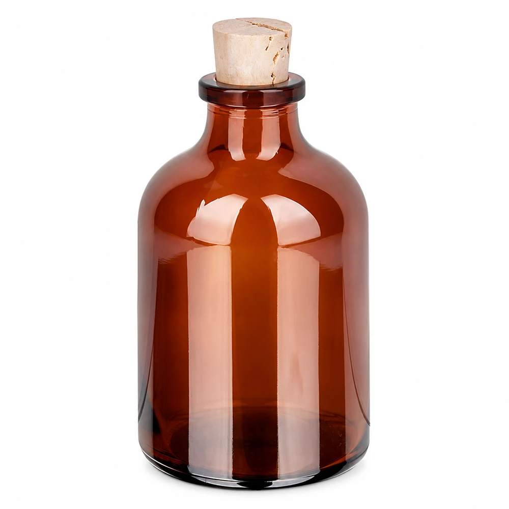 Flasche Braunglas 50ml mit Korken 11/14mm Kompakte Braunglasflasche mit Korkverschluss 50ml für Parfüm und Kosmetikprodukte