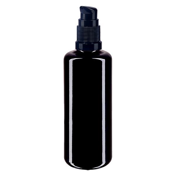 Bottiglia da farmacia viol. 100ml tappo a pompa nero St. Bottiglia da farmacia viol. 100ml tappo a pompa nero St.