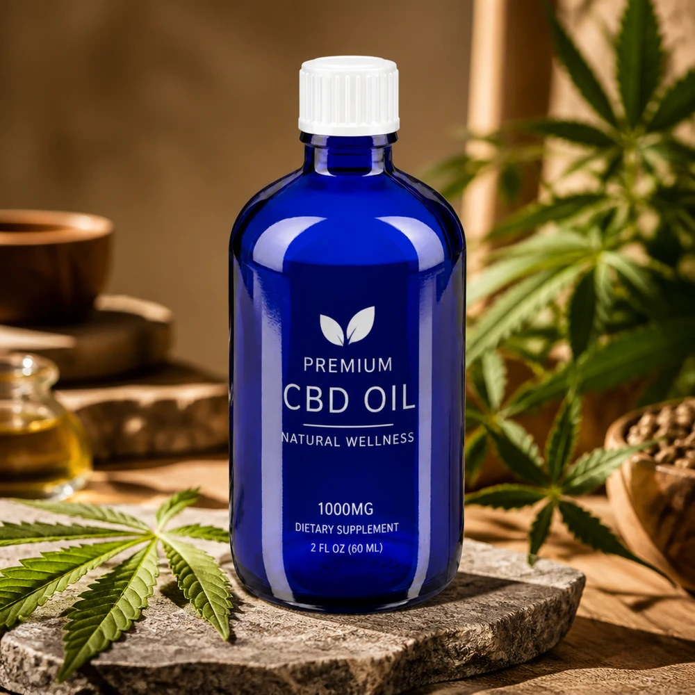 UV-schützende blaue Glasflasche 100ml mit weißem Verschluss für lichtempfindliche Substanzen