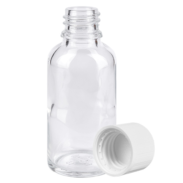 20ml Flasche 11mm Schraubverschluss weiß Standard Kindersicherung ClearLine UT18/20