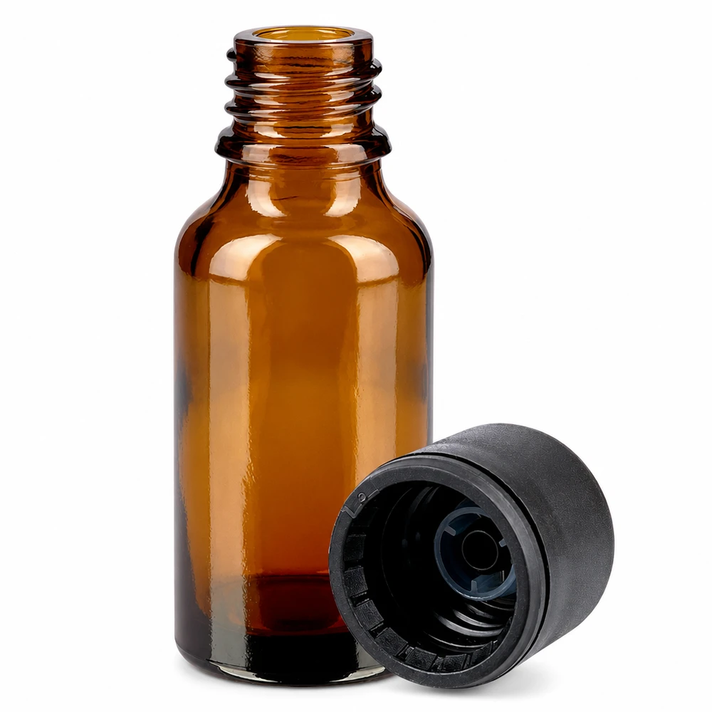 Flacon 20ml 6mm SV noir STD BrownLine UT18/20 Bouteille en verre brun polyvalente de 20 ml avec pas de vis pour les cosmétiques DIY et les remèdes naturels