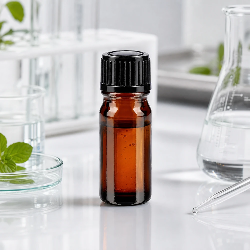 Apothekenflasche braun 5ml Schraubverschluss schwarz Standard Kompakte Braunglasflasche 5ml für ätherische Öle mit schwarzem Schraubverschluss SV STD