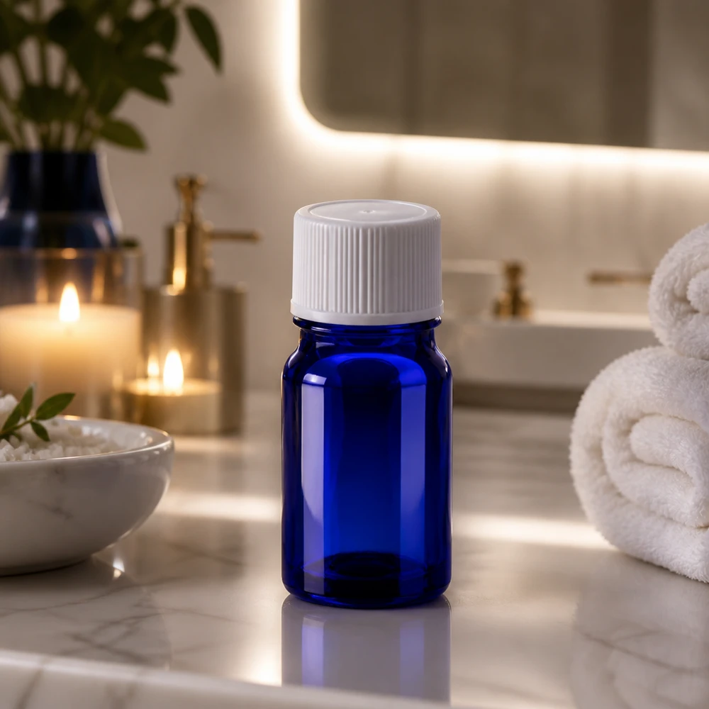 Flacone BlueLine da 5 ml con tappo bianco da 11 mm, porzione perfetta per l'uso quotidiano