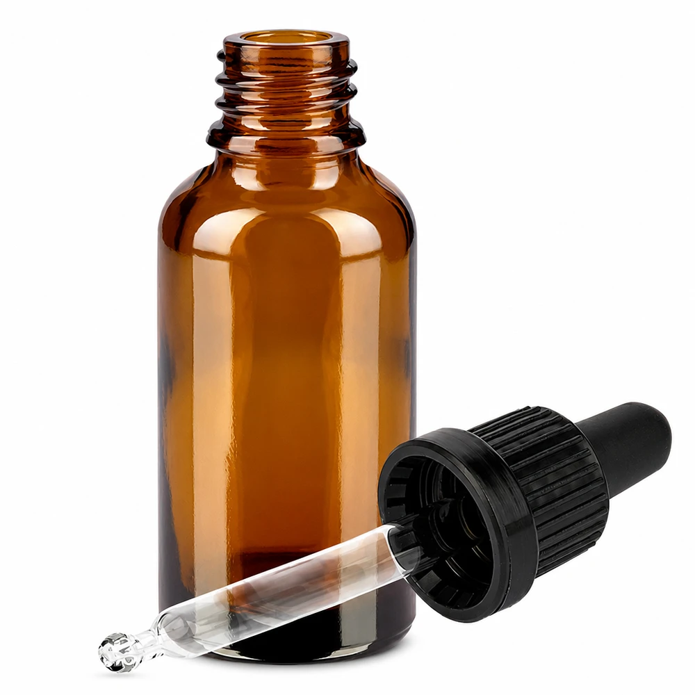 30ml Pipettenflasche schwarz Originalitätsverschluss BrownLine UT18/30 30ml Tropfflasche aus UV-beständigem Braunglas mit professionellem Pipettensystem