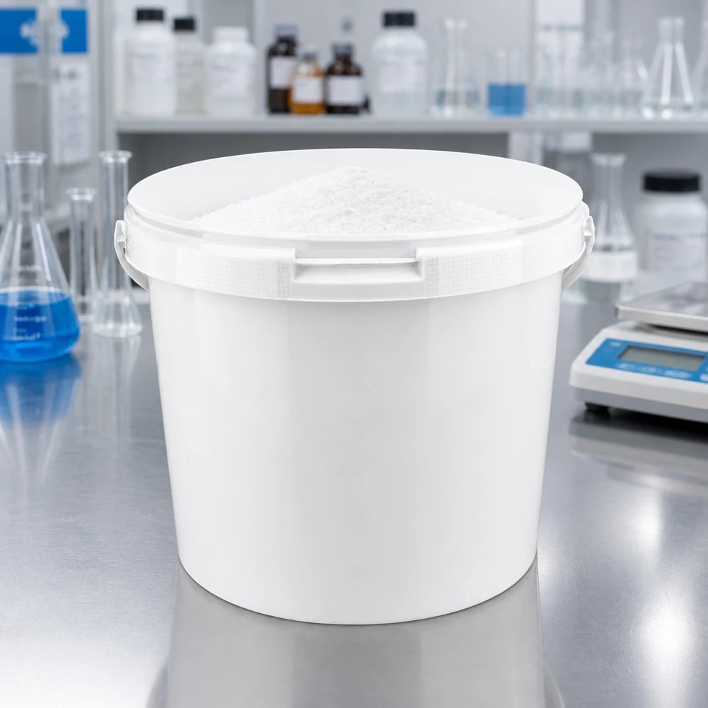 Robuster weißer Eimer 5,6L aus Polypropylen mit glattem Innenrand ohne Deckel