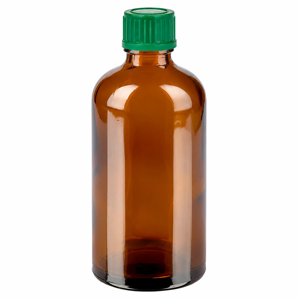 100ml Flasche 11mm Schraubverschluss grün Standard BrownLine UT18/100 Hochwertige braune 100ml Glasflasche mit grünem Deckel für Laborbedarf