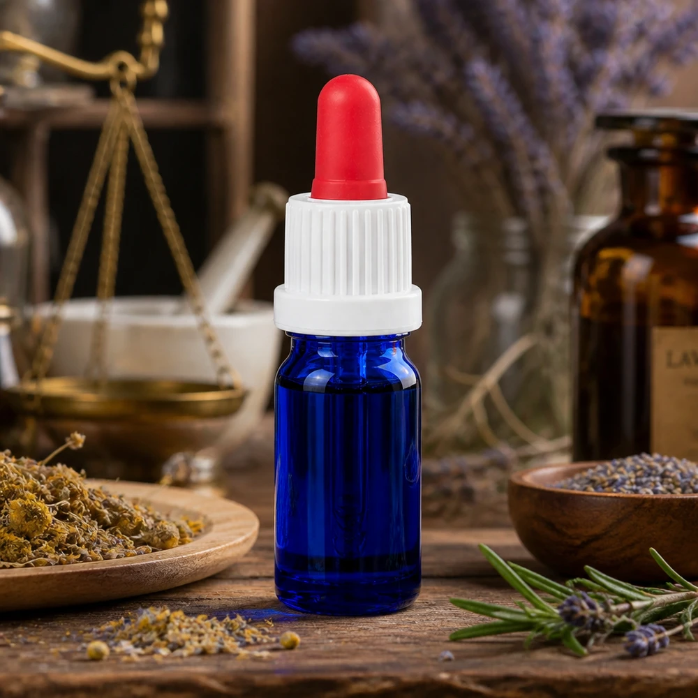 Pratico flacone in vetro blu da 5 ml con pipetta di dosaggio preciso per rimedi omeopatici