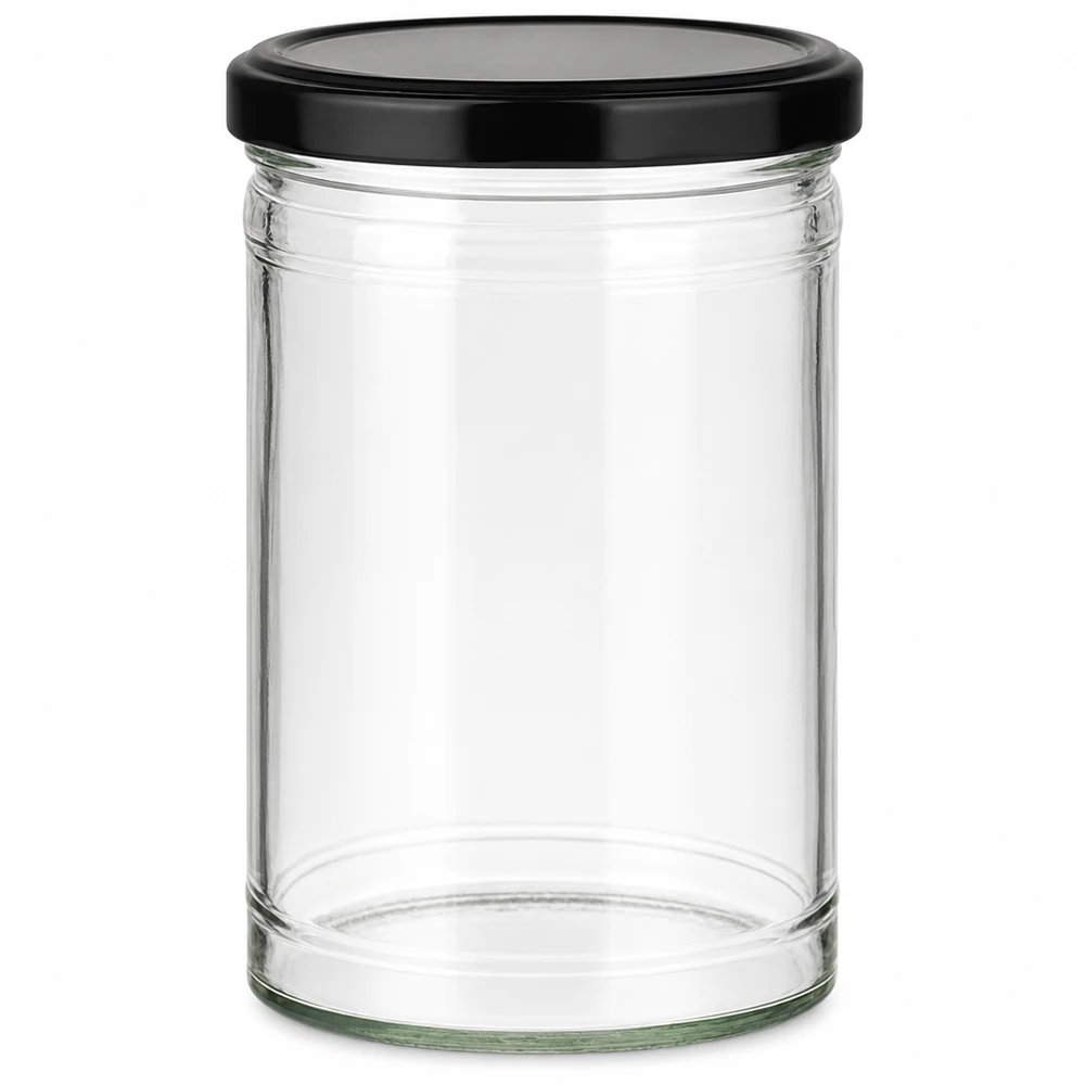 1053ml Sturzglas mit BasicSeal Deckel schwarz UNiTWIST Leeres 1053ml Sturzglas mit schwarzem BasicSeal Deckel UN-zertifiziert für Konservierung und Aufbewahrung