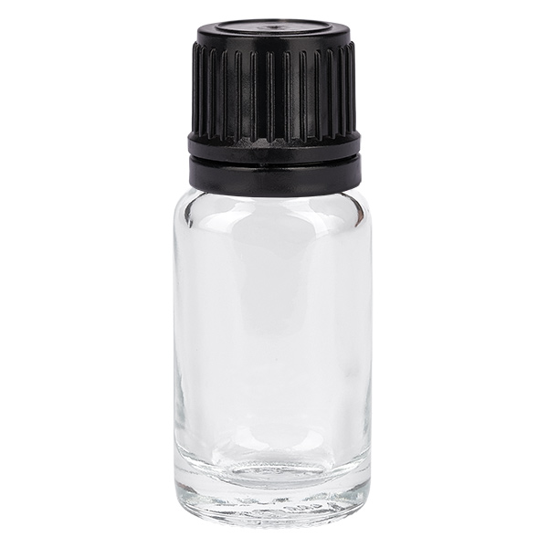10ml Globuliflasche 3mm Giessring schwarz Originalitätsverschluss ClearLine UT18/10