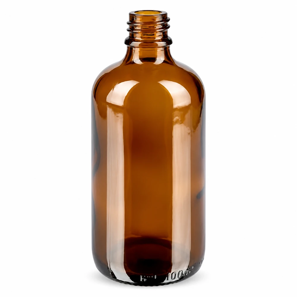 Flacone in vetro con protezione UV da 100 ml di colore ambrato ideale per l'omeopatia e i fiori di Bach