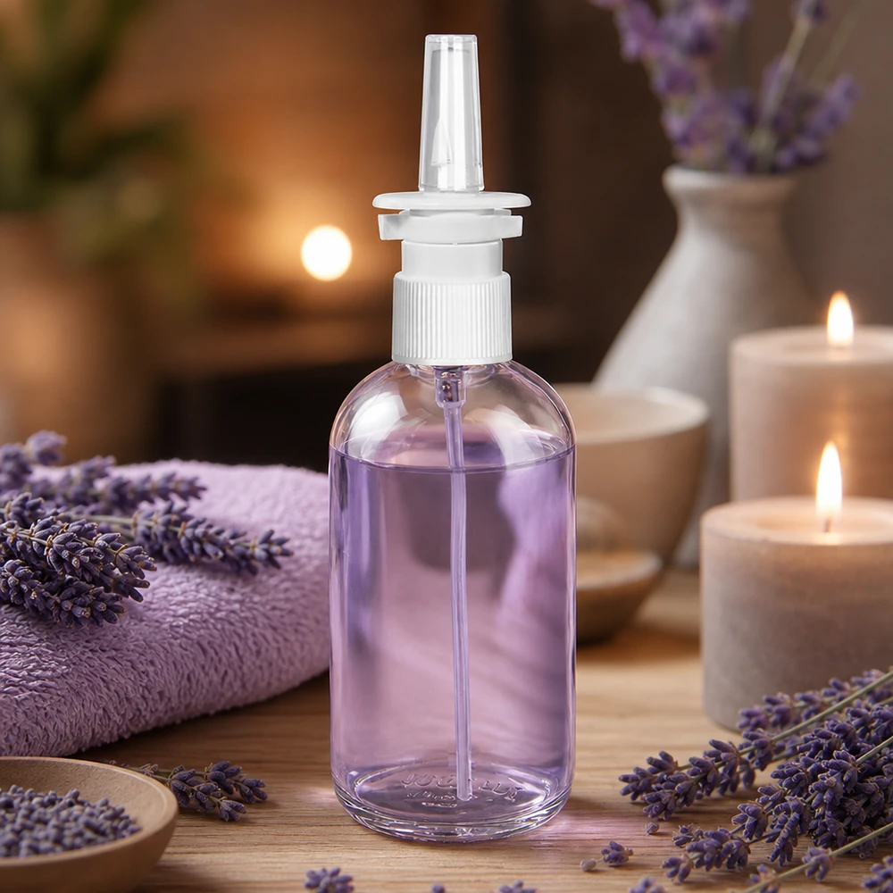 100ml Nasensprayflasche weiß/transparent Standardverschluss ClearLine UT18/100 100ml ClearLine Nasensprayflasche STD mit weißem Schraubverschluss und schlanker Flaschenform